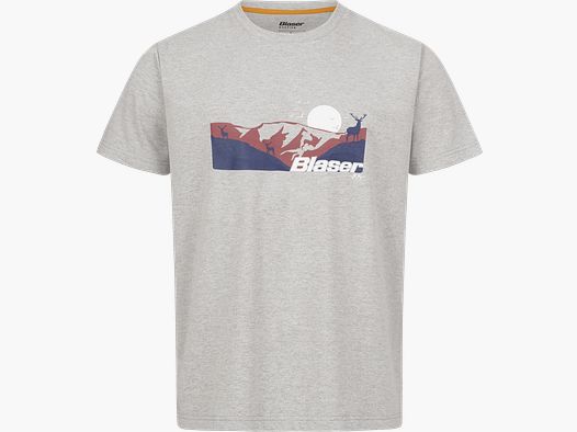 Herren Allgäu Mountain T-Shirt Grau Mélange M