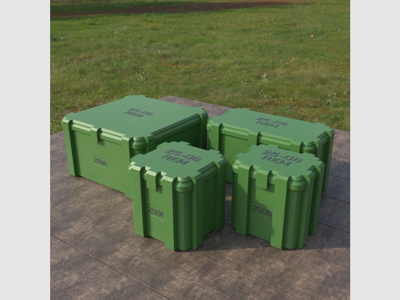 Filamelt Munitionsbox / .25-06 Remington / ‘Klappdeckel’ / Patronenbox, Ammo Box