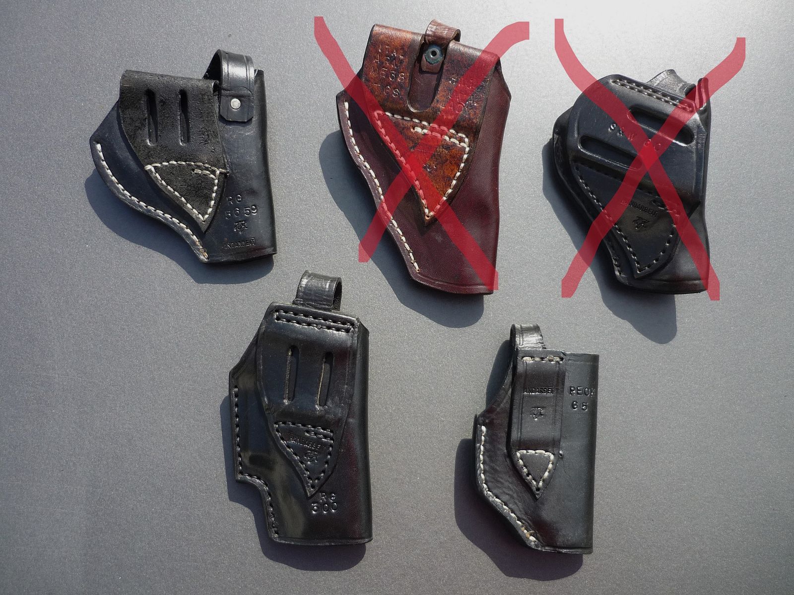 HKDesign Holster Art. Nr. 002: kleine Einfachholster mit Sicherheitsriemen - für: RG 56 / 59. , RG 300, Reck 65 - alle für Linkshänder - siehe Fotos, Bild 2 von 11