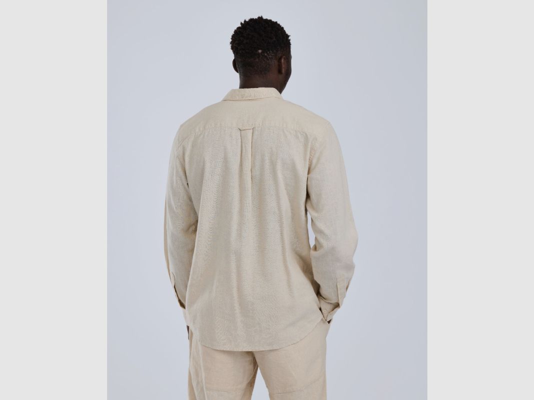 KOSZULA MĘSKA PINEWOOD INSECTSAFE HEMP LINEN BEIGE, zdjęcie 5 z 6