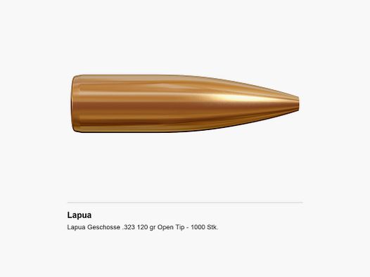 Lapua Bullets .323 120 gr Open Tip – 1000 pcs.