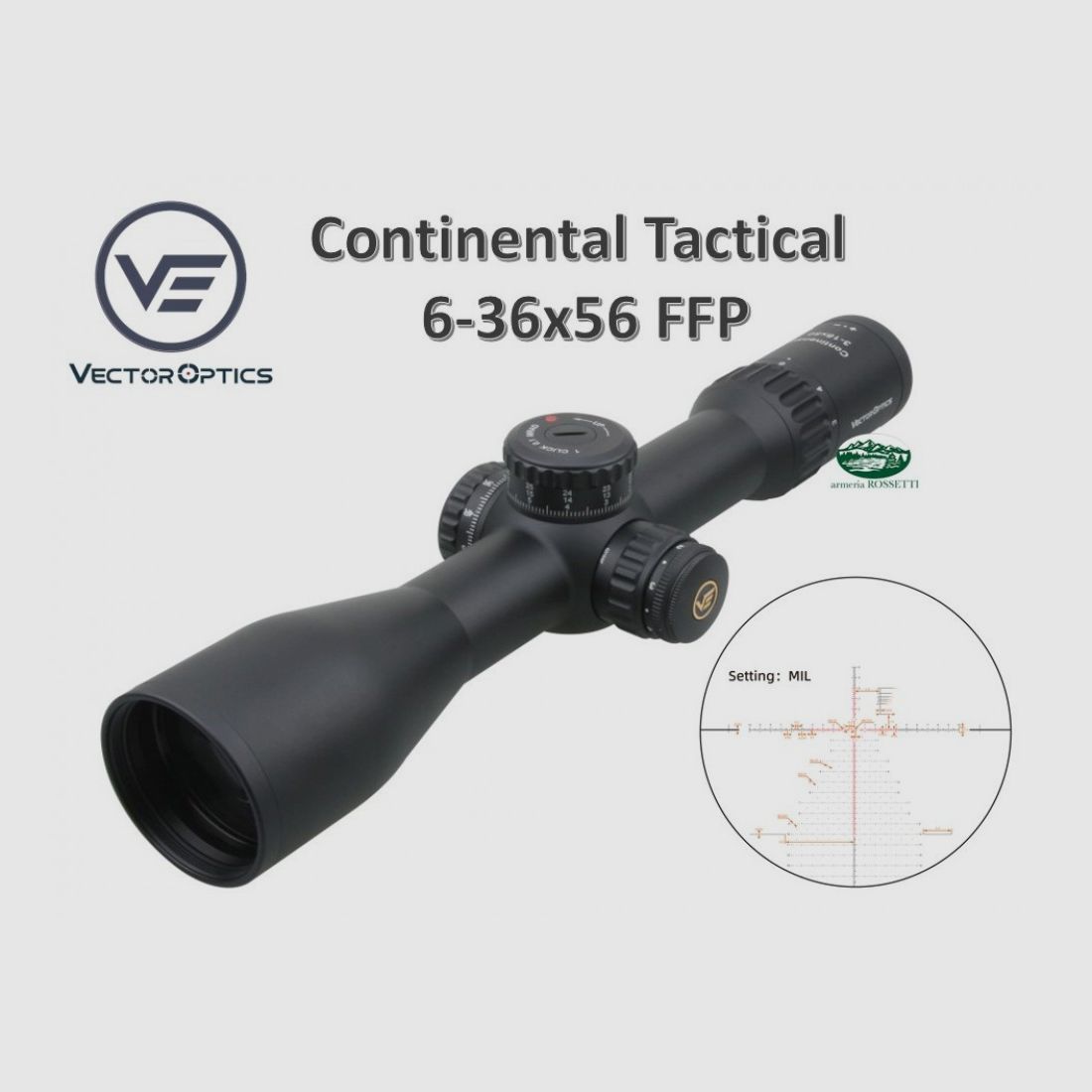 VECTOR OPTICS Continental Tactical FFP 6-36x56 - ret. MBR2 Mrad