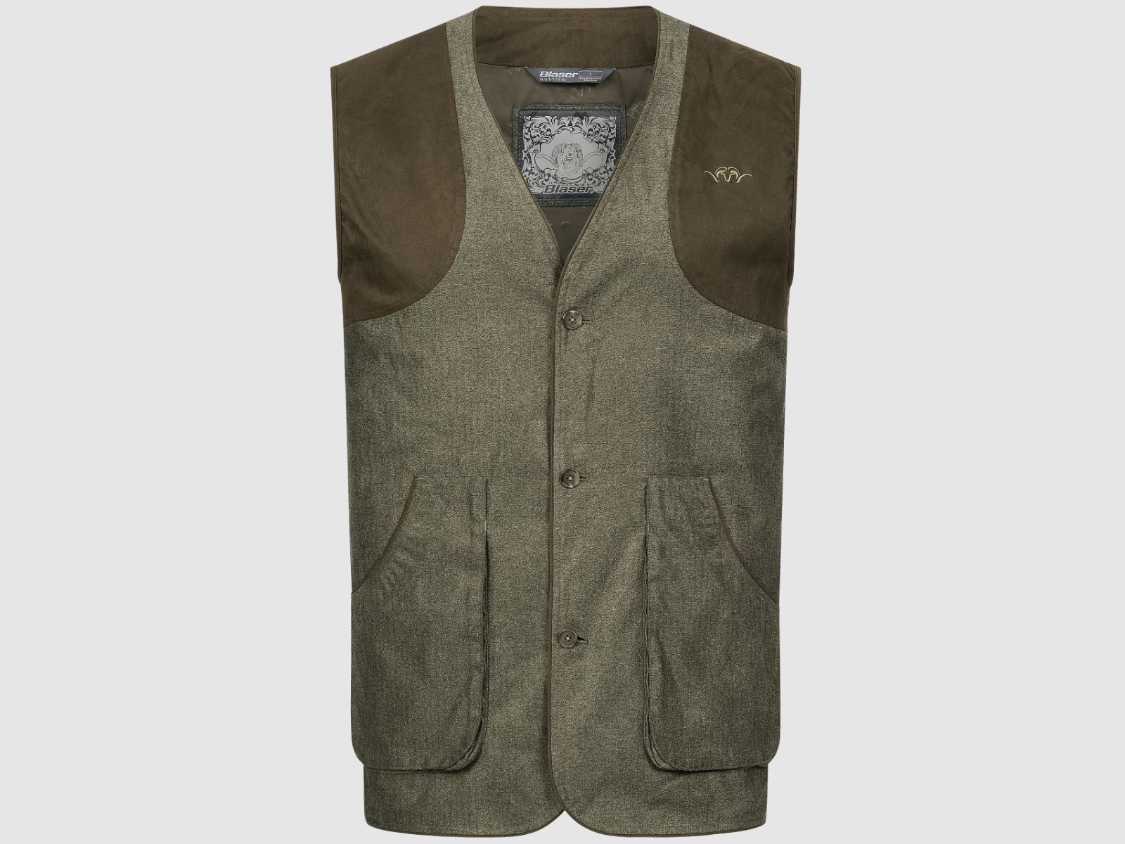 Blaser Herren VINTAGE Wing Weste oliv-melange / schwarz