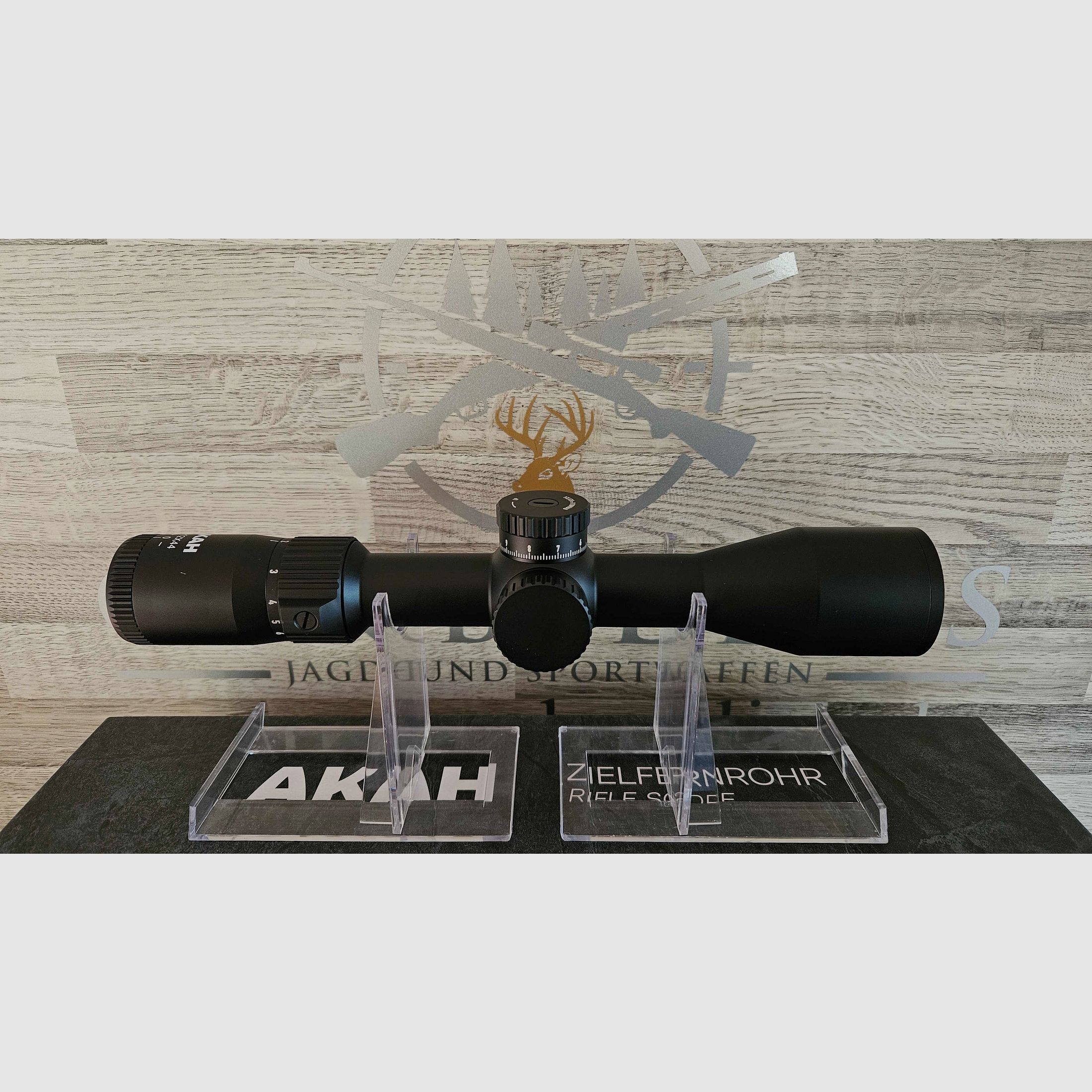 Telescopio AKAH 2-12x44 LA Retículo 4 con punto de luz + compensación de paralaje - Producto nuevo del comercio especializado -