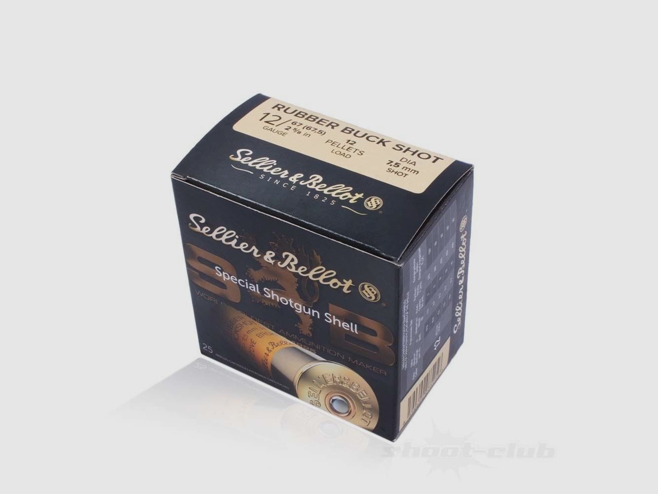 Sellier & Bellot Rubber Schot 7,5mm - 25 stuks