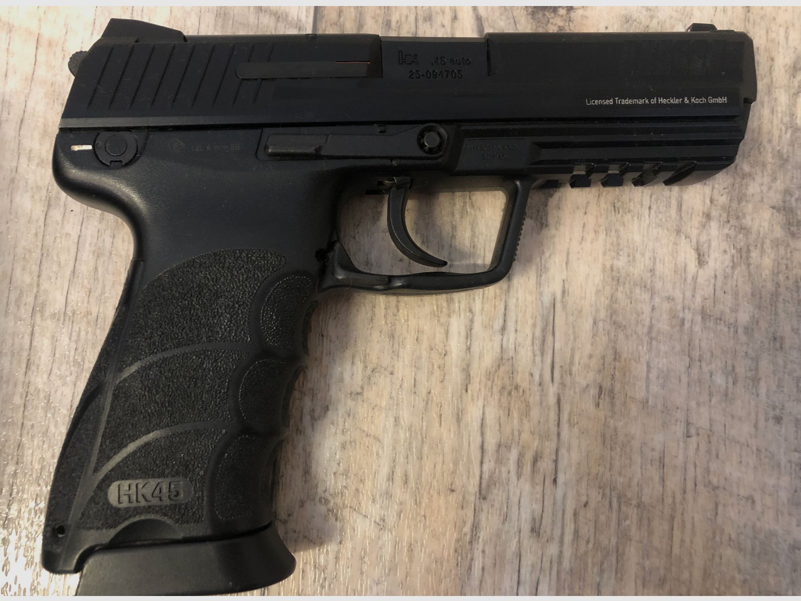 Heckler & Koch, HK 45 Auto, Noir, Gaz Airsoft, GBB 6mm BB