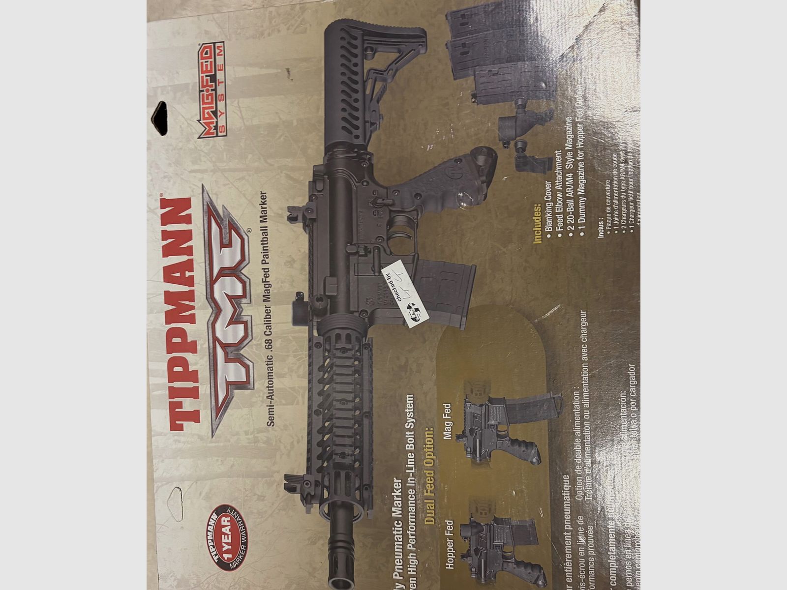 Tippmann TMC MagFed Markierer im M16-Look + 2 Magazine & große Flasche 