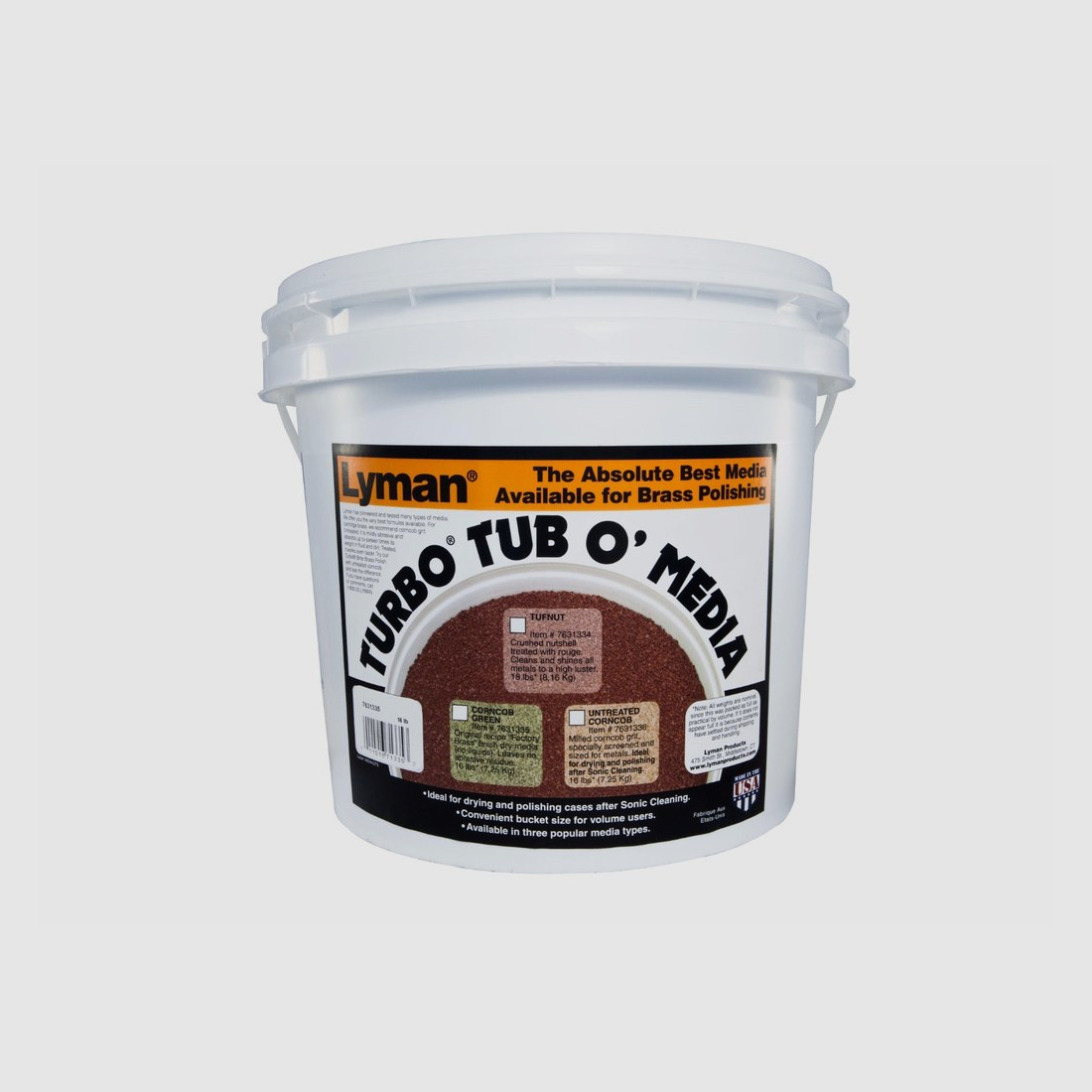 Lyman Turbo Media Jumbo Notengranulaat onbehandeld 18lbs / 8165g