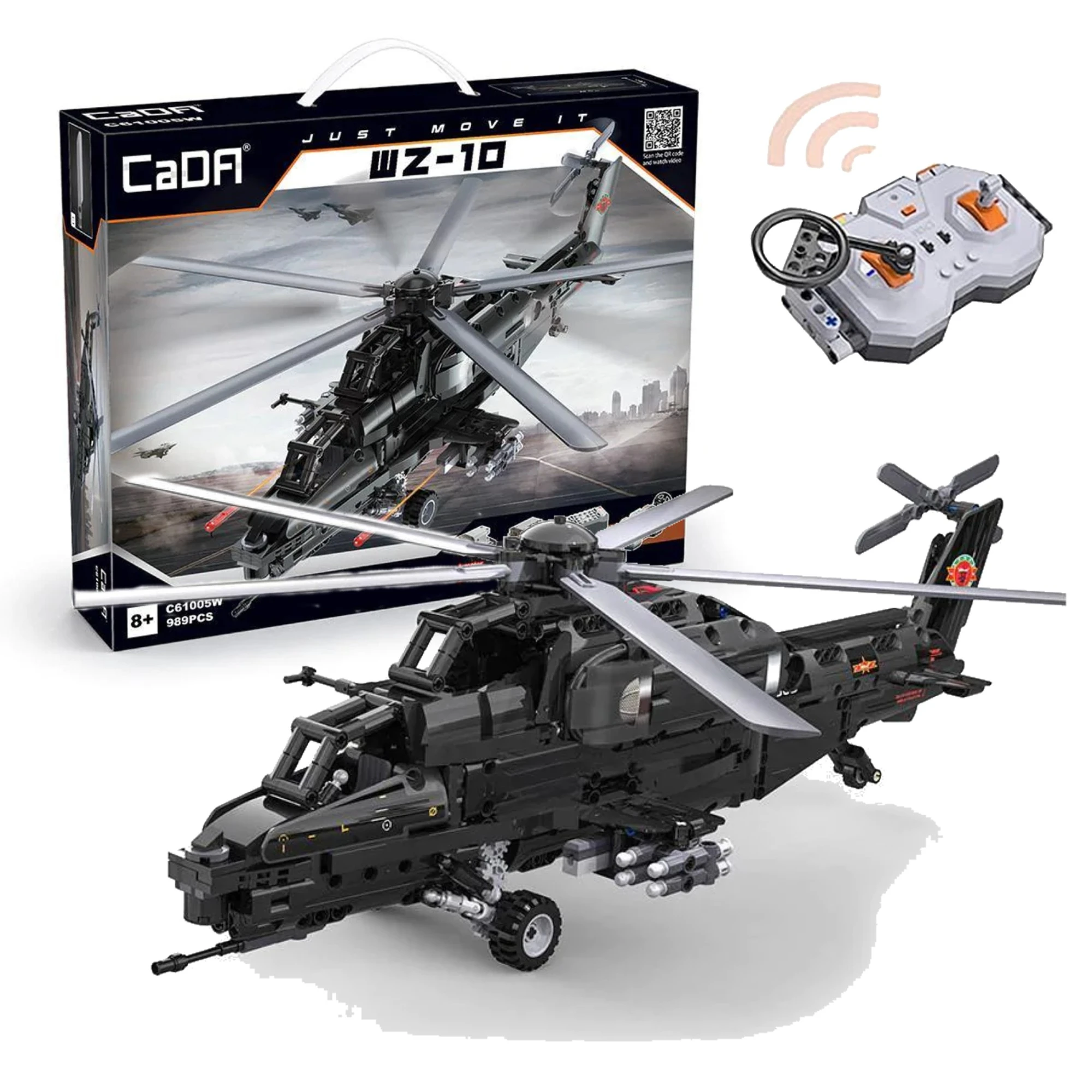 CaDA Afstandsbedienbare WZ-10 RC Militaire gevechtshelikopter 989 onderdelen C61005W