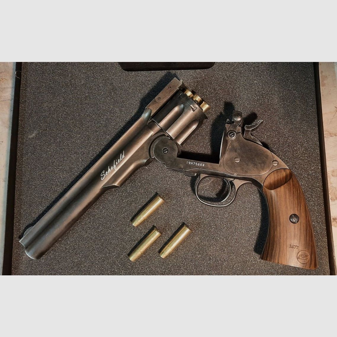 Co2 Revolver ASG Schofield 6" Antik Schwarz 4,5 mm Diabolo