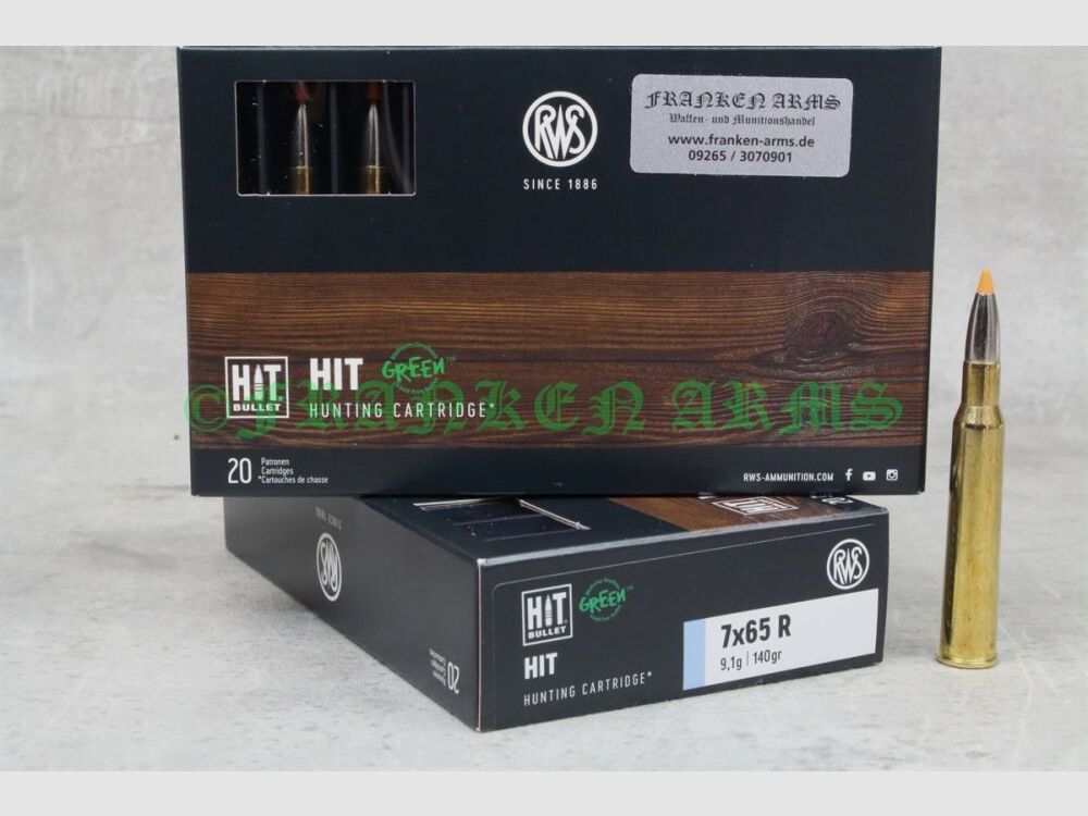 RWS HIT 7x65R 140gr. 9,1g 20 pièces Prix dégressifs