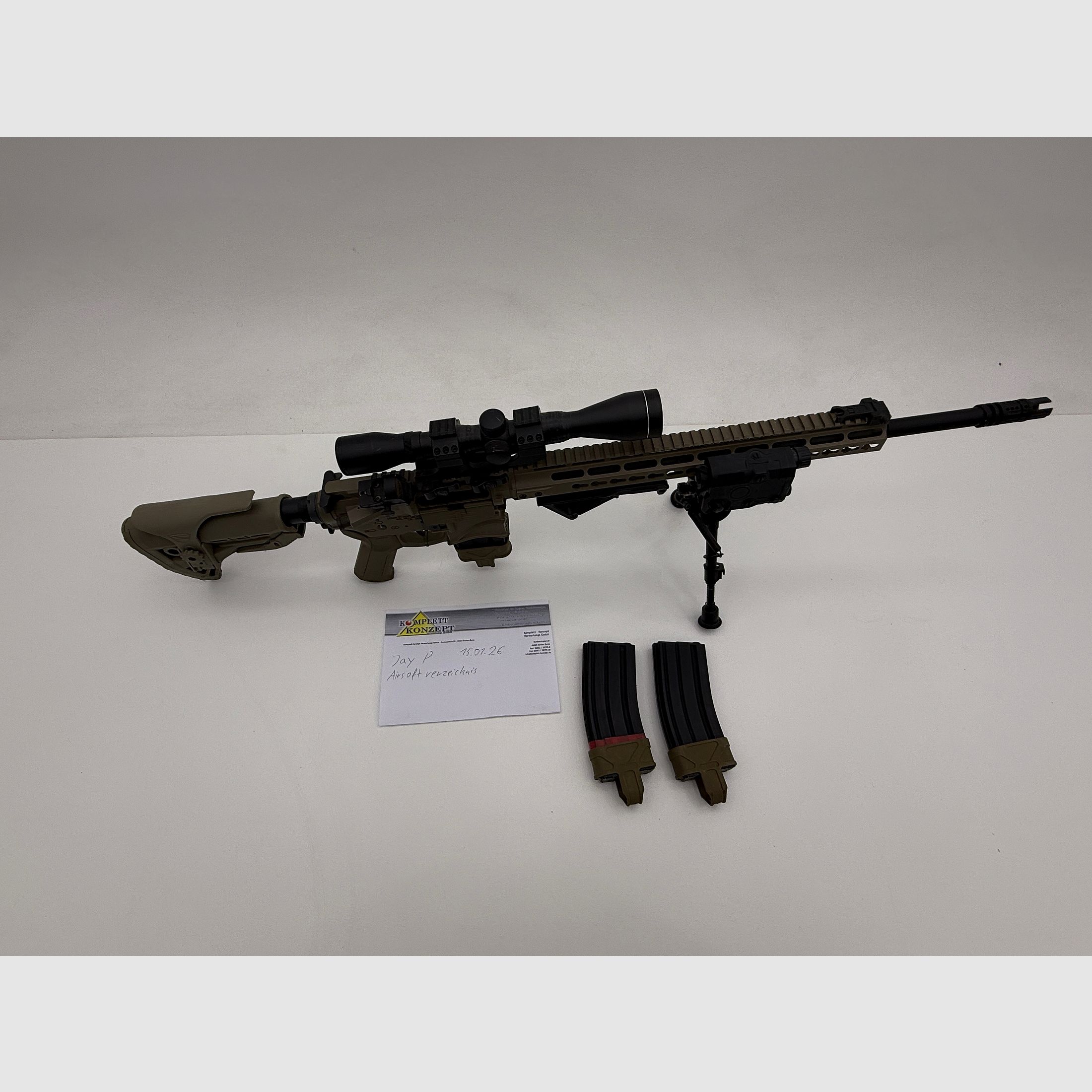 ARES Amoeba Spartan KeyMod Airsoft S-AEG – DMR-Optik – Primer propietario