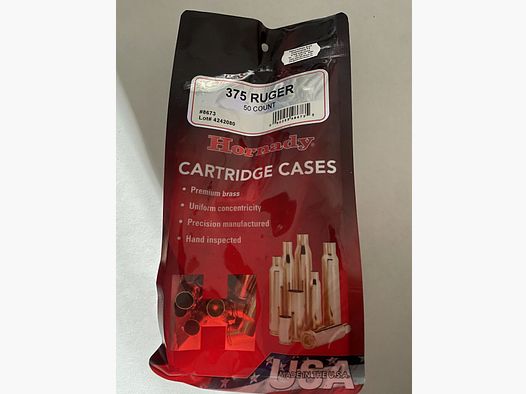 Hornady cases 50-pack. 375 Ruger