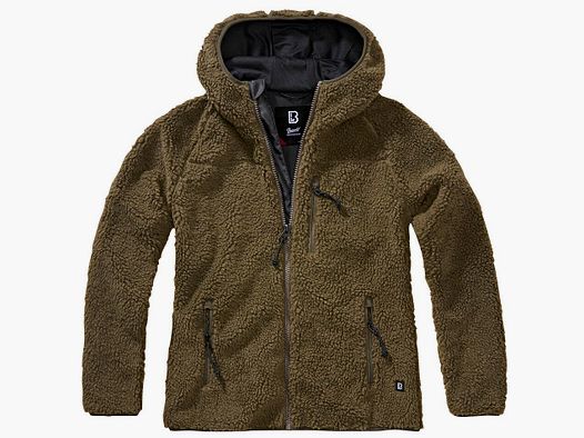 Women Teddyfleece Jacket Hooded Damen, mit Kapuze (Olive)
