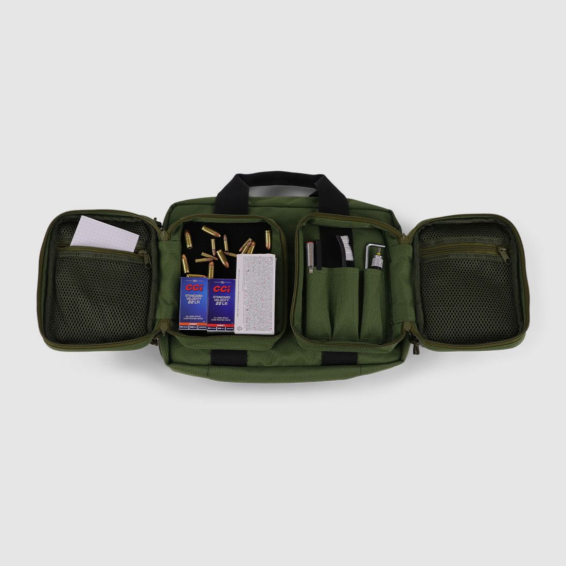 Winter Pistolentasche W8 für 2 Kurzwaffen – 8 Magazinhalter, 1000D, abschließbar (Forest)