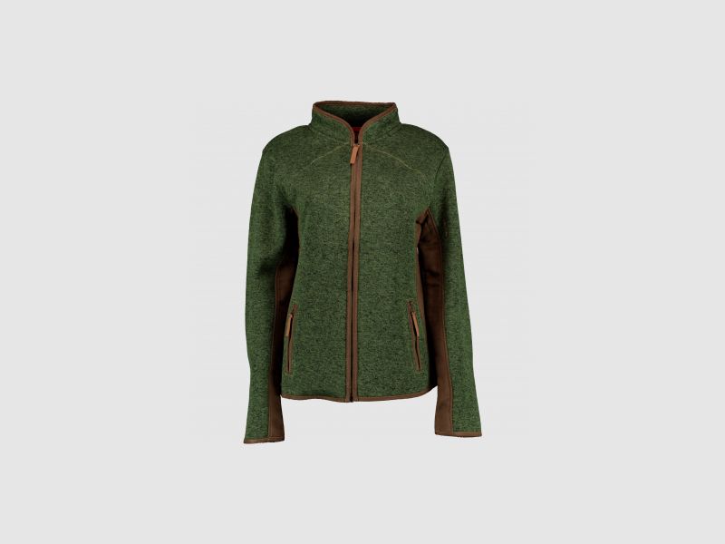 OS Trachten damesjas brei fleece leer (groen) | 46