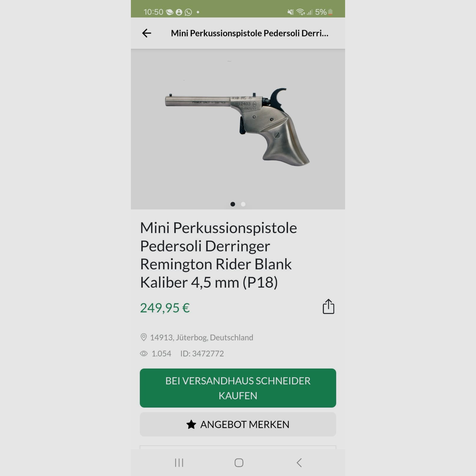 Pedersoli Derringer Rider 4,5mm