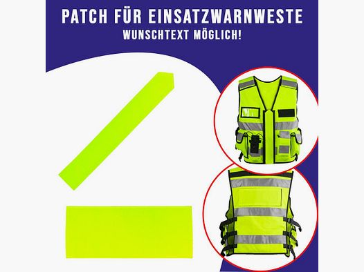 Parche para chaleco de advertencia amarillo 23 x 10 cm