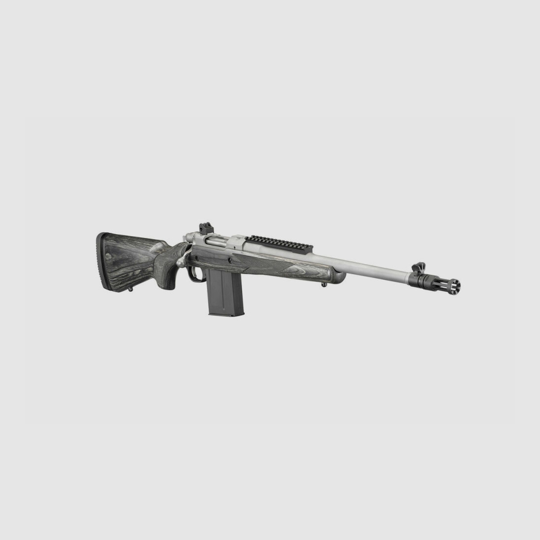 Fusil Ruger Gunsite Scout MFD en acier inoxydable