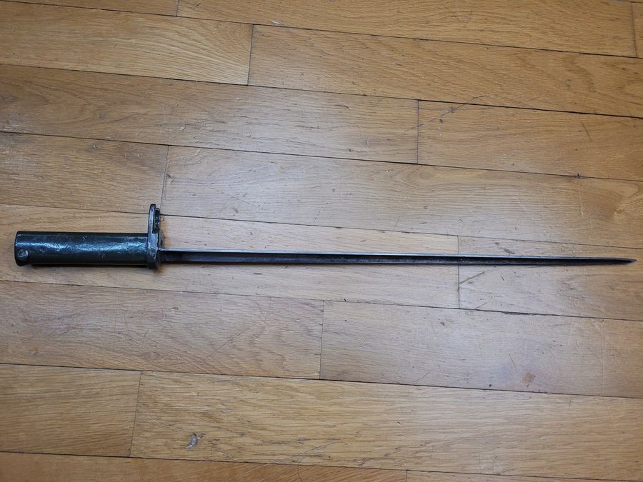 Rare ERSOC baïonnette Ersatz ES07 allemande – poignée fer sur base baïonnette à douille belge modèle 1867 JPL – Sans Fourreau – TBE, image 1 sur 19