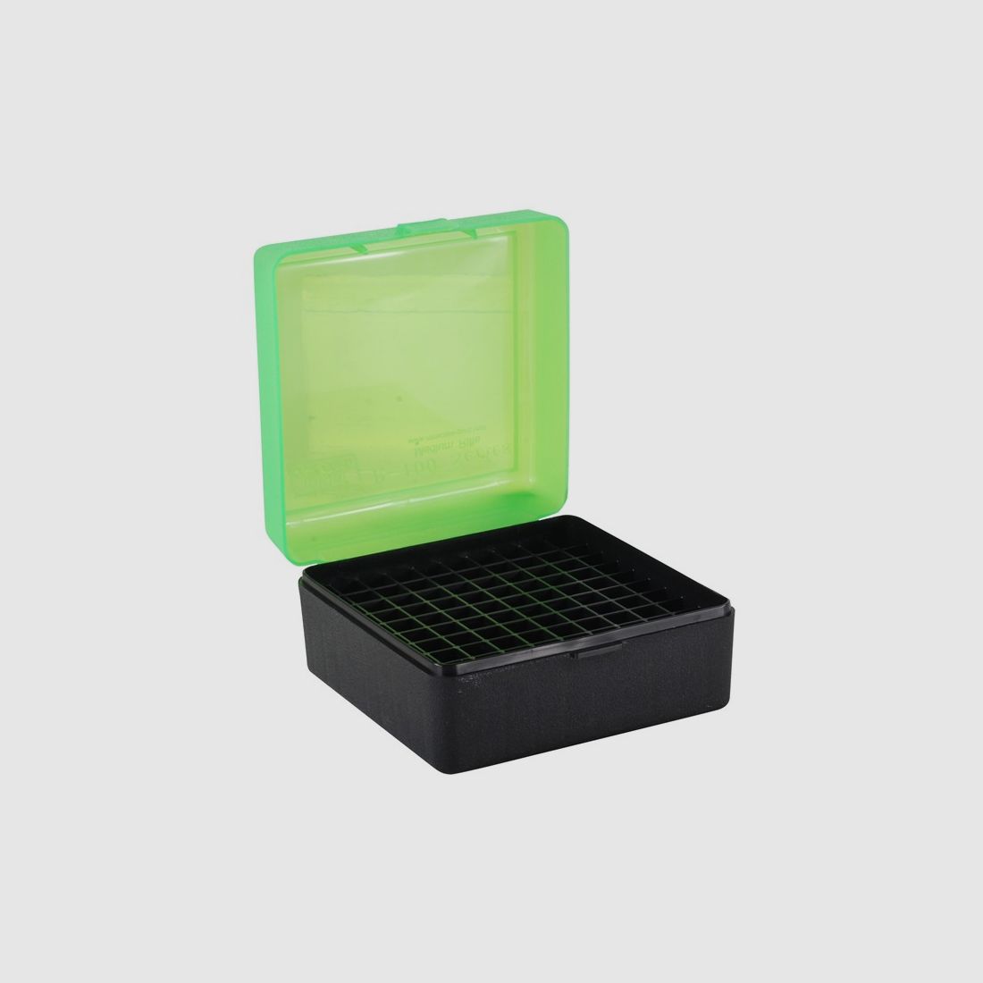 MTM scatola per cartucce RM-100-16T verde/nera con coperchio a ribalta per 100 cartucce .308 e altre.