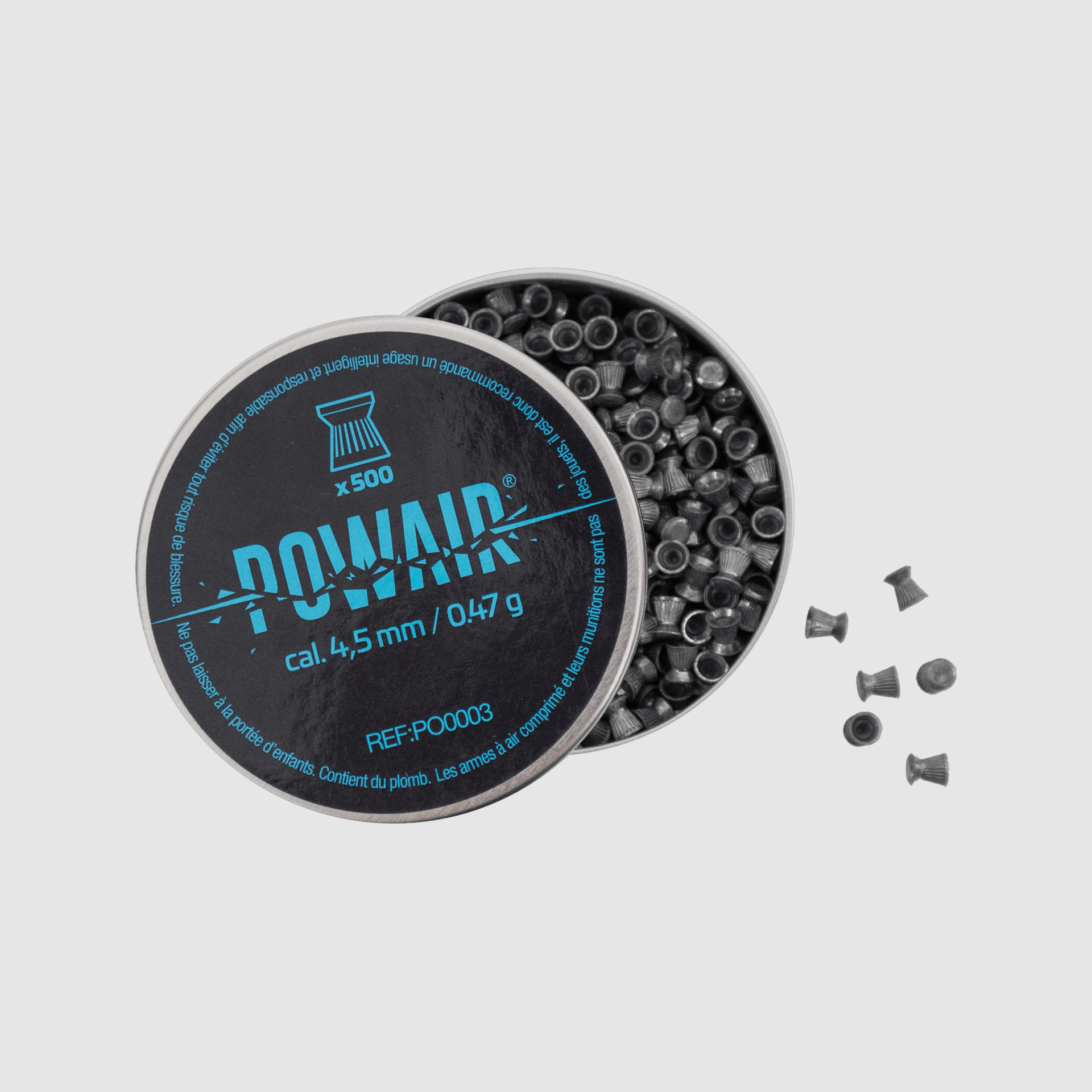 Plombs 4.5mm POWAIR PLATS 0.47g FABRICATION H&N X500, image 1 sur 2