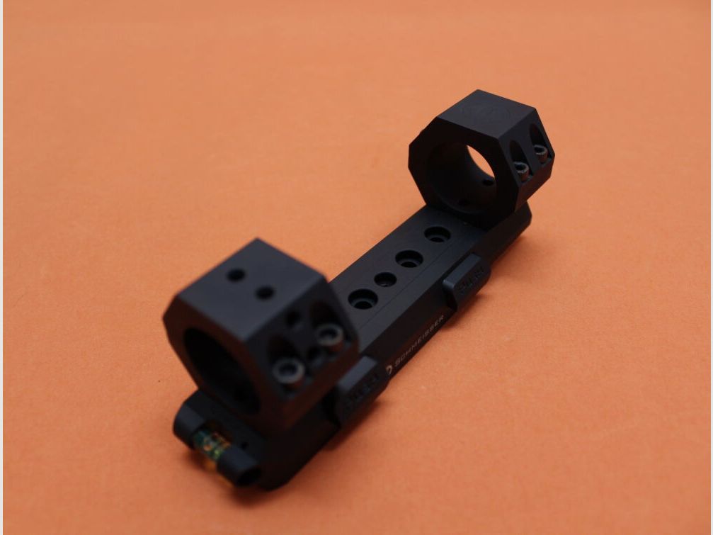 Schmeisser Schmeisser USM QD Blockmontage 1" Alu schwarz für Picatinnyprofil BH=ab 13,5mm incl. Libelle/Aufsatz