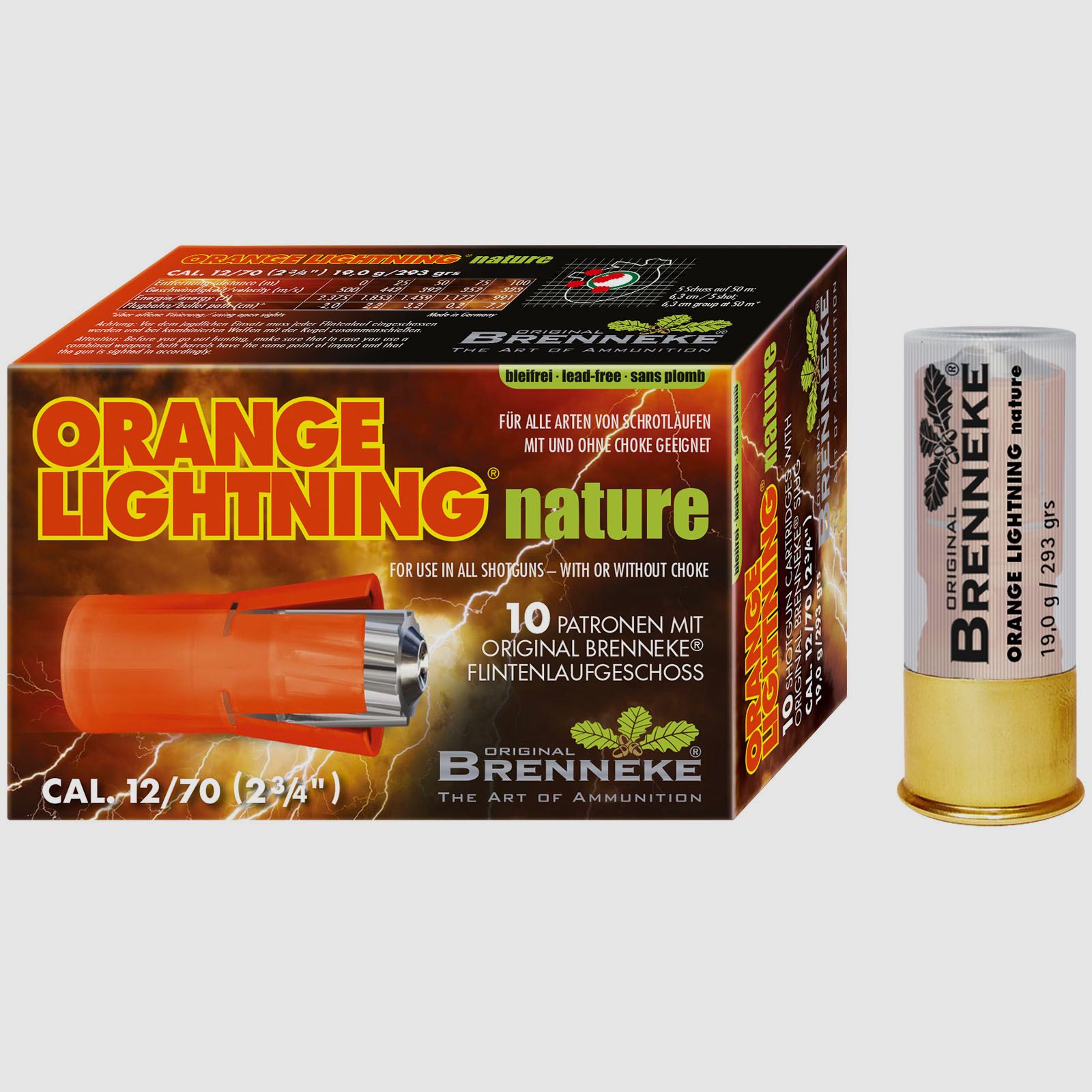 Brenneke Orange Lightning NATURE .12/70 28,4g 10 cartuchos