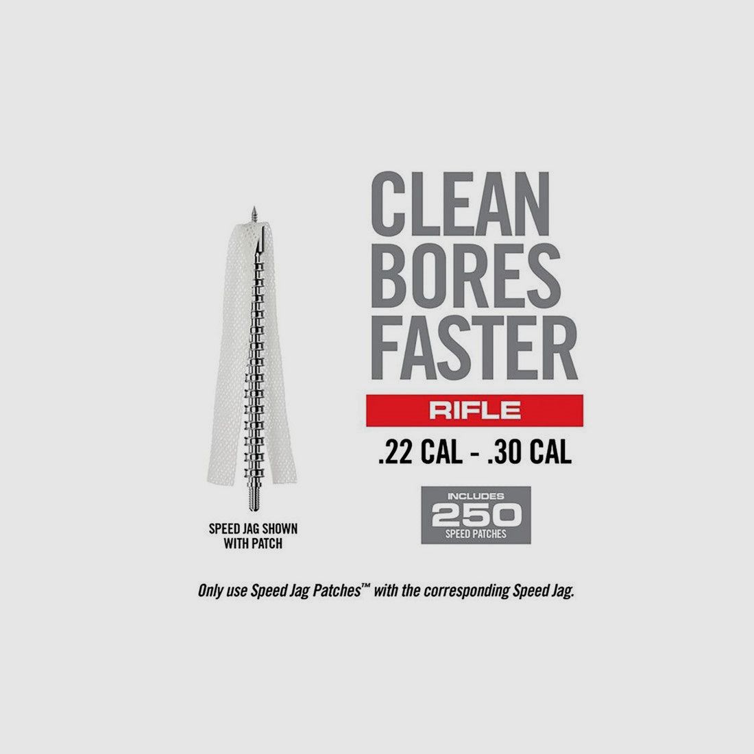 Real Avid Bore-Max Speed Jag & Patch Nachfüllpack, 8 Zoll, 250 Stück