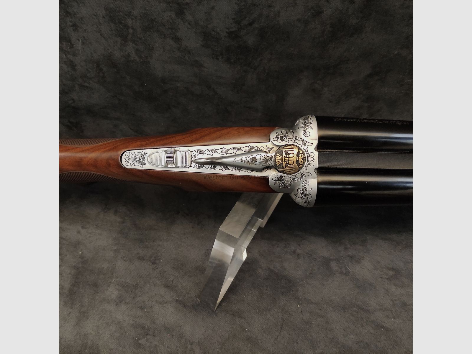 Huglu	 Huglu Kal.12/76  Mod.200AC Silber voll Graviert "Coachgun"