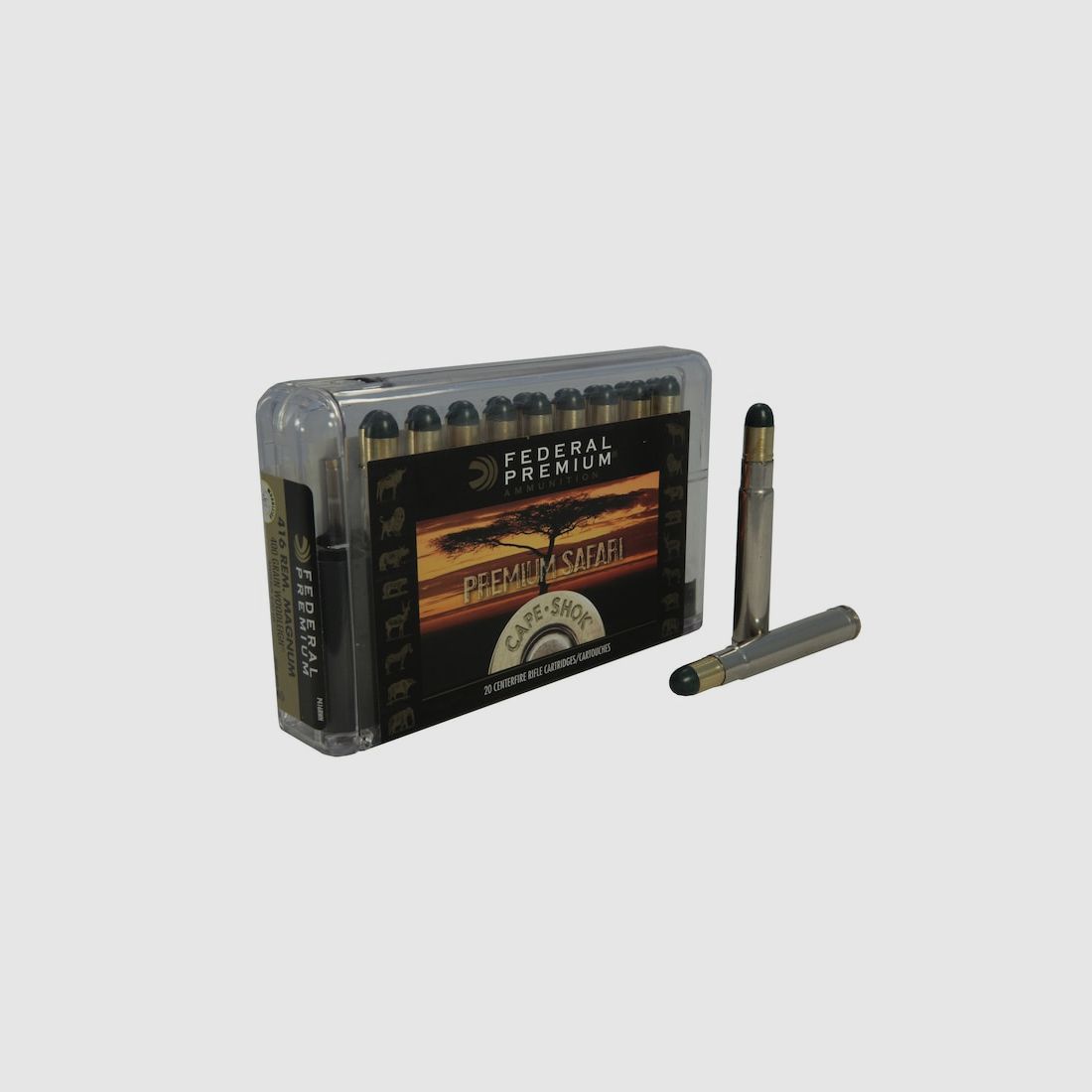 Federal Premium Safari Woodleigh Hydro Solid .416 Rem. Mag. 400GR solid RN 20 cartridges