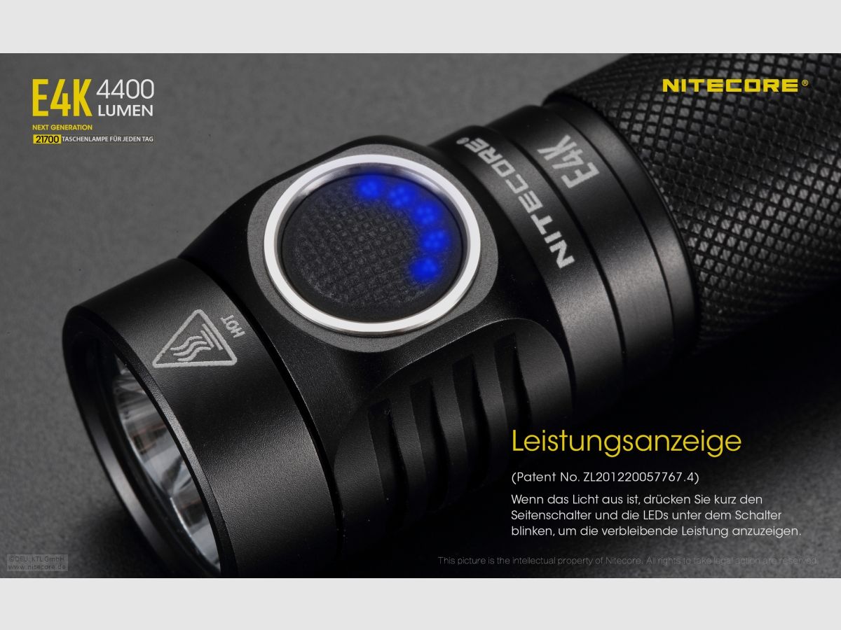 Nitecore E4K flashlight E4K 4400 lumens