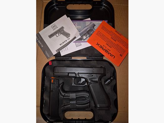  --- STAHLVERSCHLUSS --- NEUE - GLOCK 17  Gen 5 - SV --- 9mm P.A.K - NEU + ERSATZMAGAZIN - NEU + BONUS 