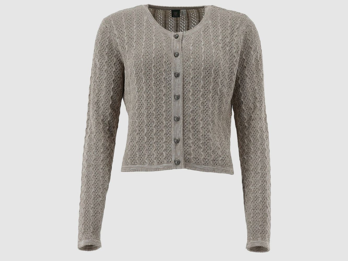 Gipfelstürmer Damenstrickjacke Rundhals Ecrue