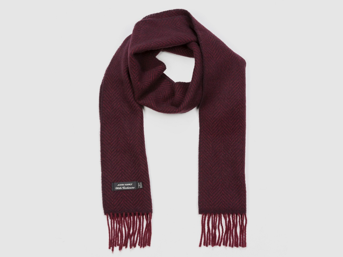 John Hanly sciarpa in merino e cashmere 2401, rossa