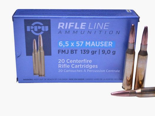 PPU FMJ 6.5×57, 9.0 gram