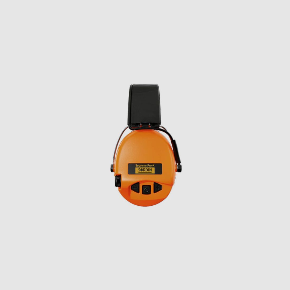 ELEKTRONISCHER GEHÖRSCHUTZ SORDIN SUPREME PRO-X ORANGE MIT SCHWARZEM LEDERBAND UND PVC-POLSTERN, Bild 4 von 5