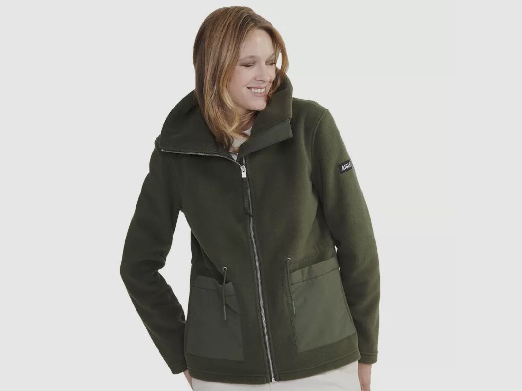 Chaqueta Forro Polar Aigle Bimaterial Verde, imagen 1 de 7