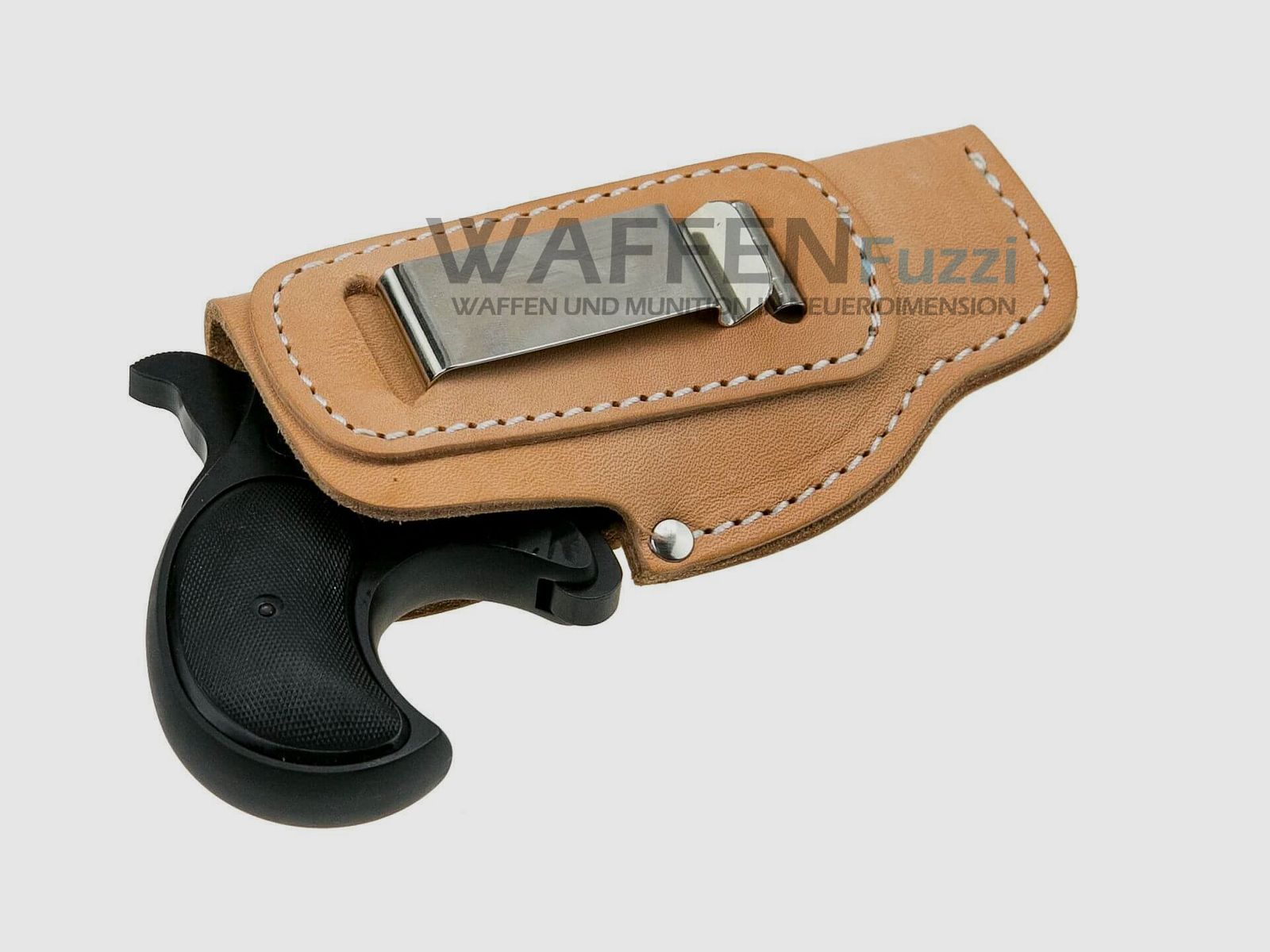 Binnenholster voor kleine pistolen van natuurlijk leer met clip voor rechtshandigen