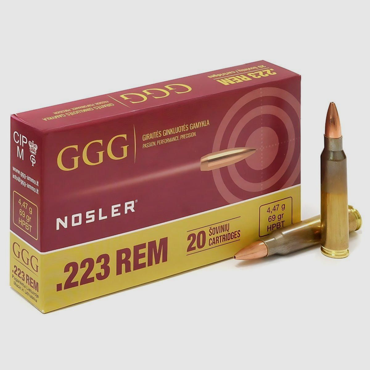 Munitie .223 Rem GGG 69GRN 4,47 g HPBT GPR13 Nosler