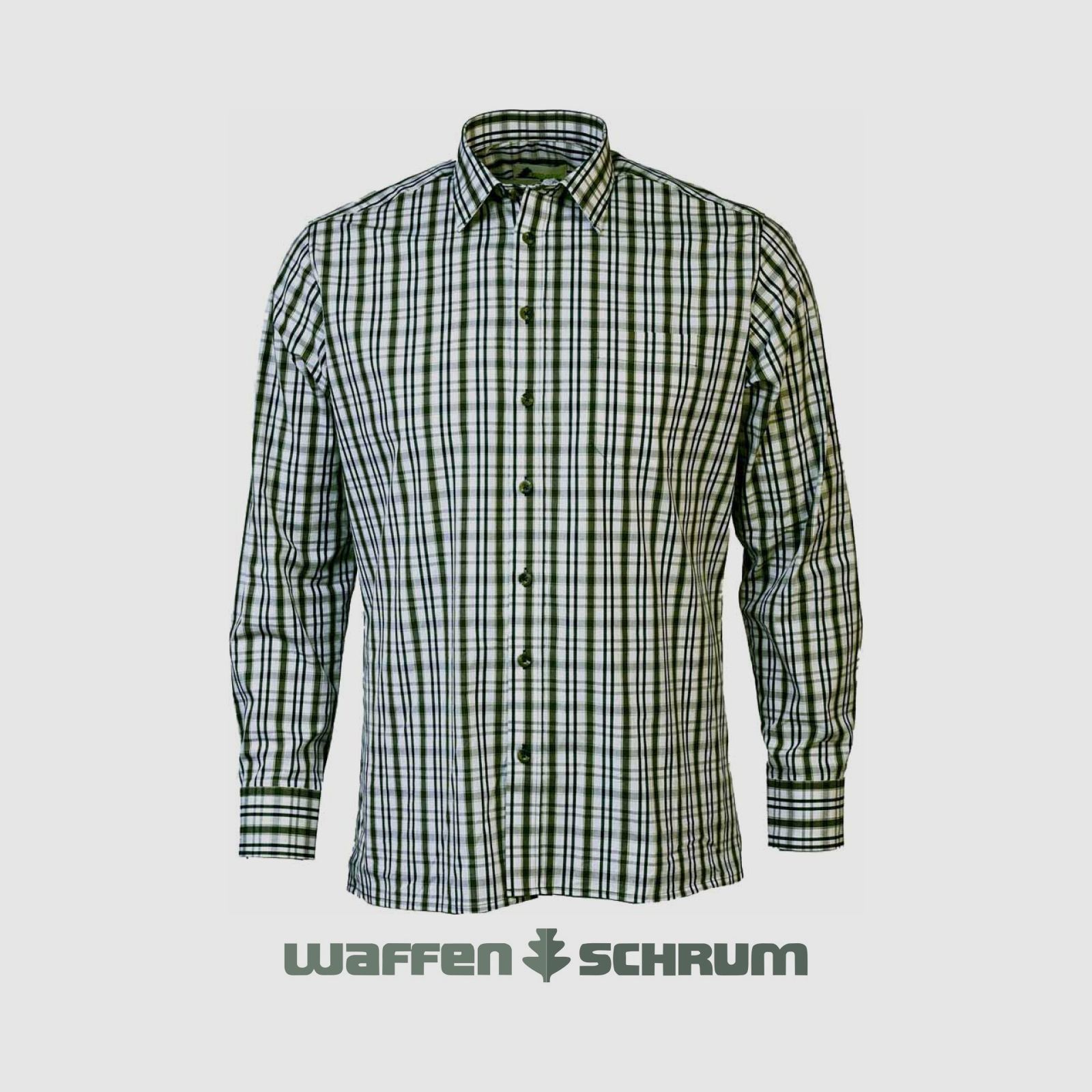 Skogen Hemd 1/1-Arm Kent-Kragen Oliv