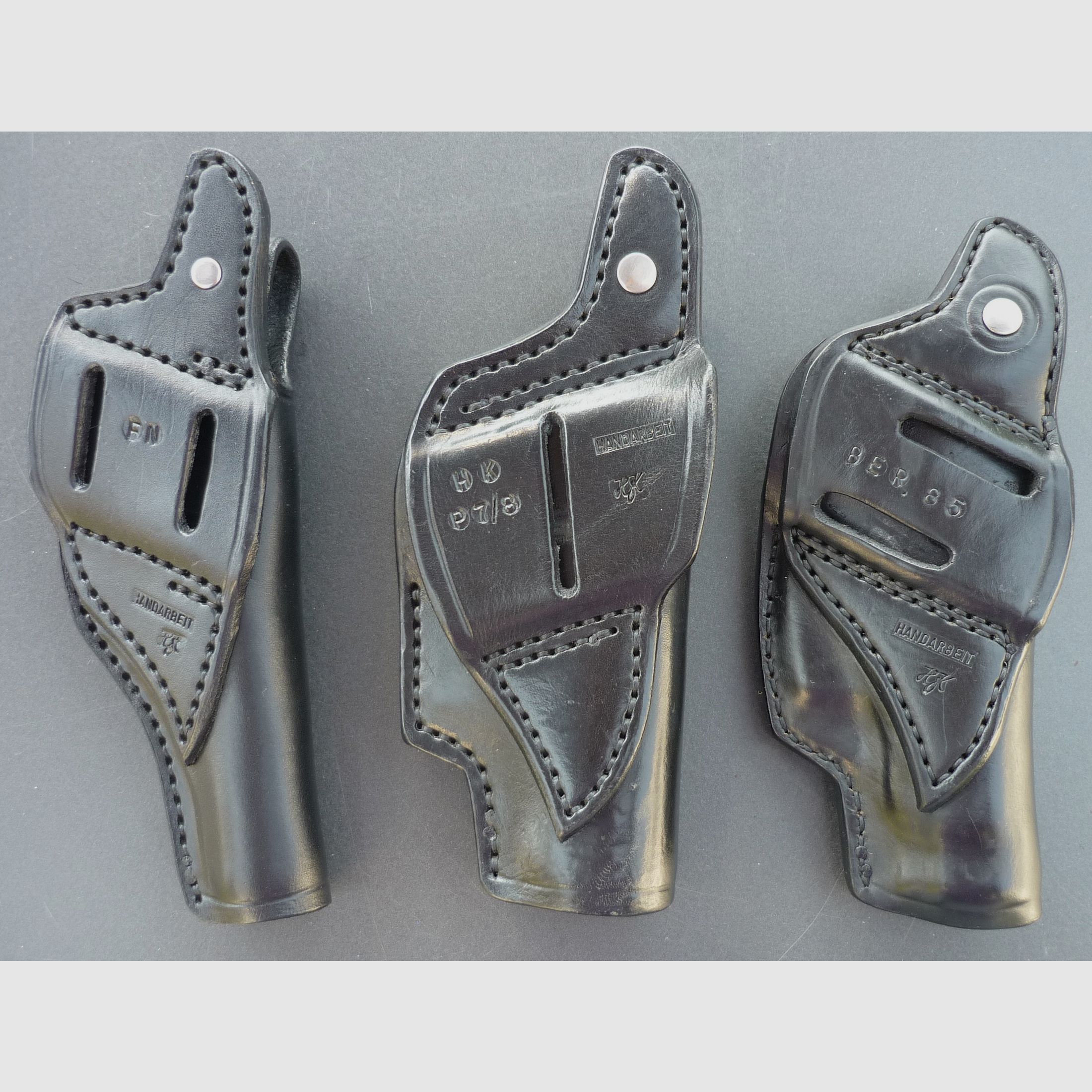 HKDesign Holster  Art. Nr.  002 : Einfachholster mit Snapverschluß  -  für: FN,  HK P 7/8 , Beretta 85 -  für Linkshänder