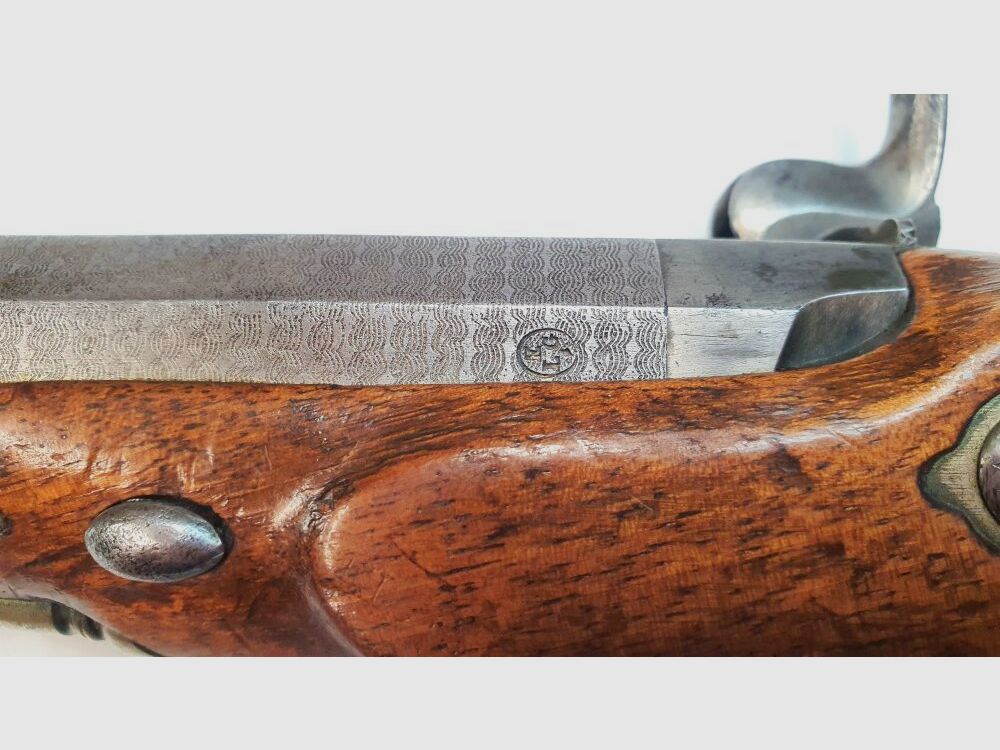 Pistola a percussione sconosciuta Liège, pistola da tiro - .62 polvere nera