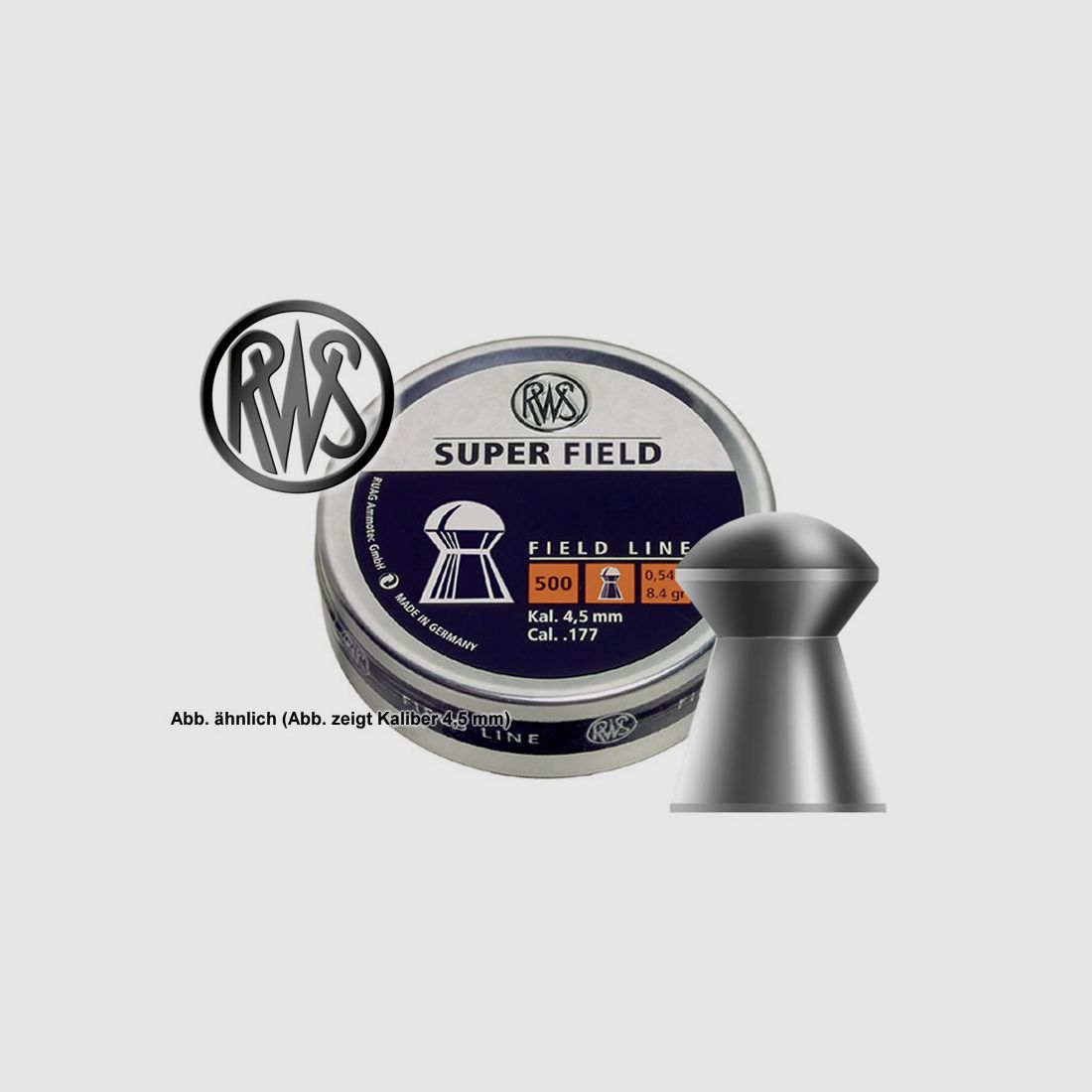 500 StĂĽck RWS Rundkopf-Diabolo SUPER FIELD, Field Target, Kal. 5,51 mm, 1,03 g