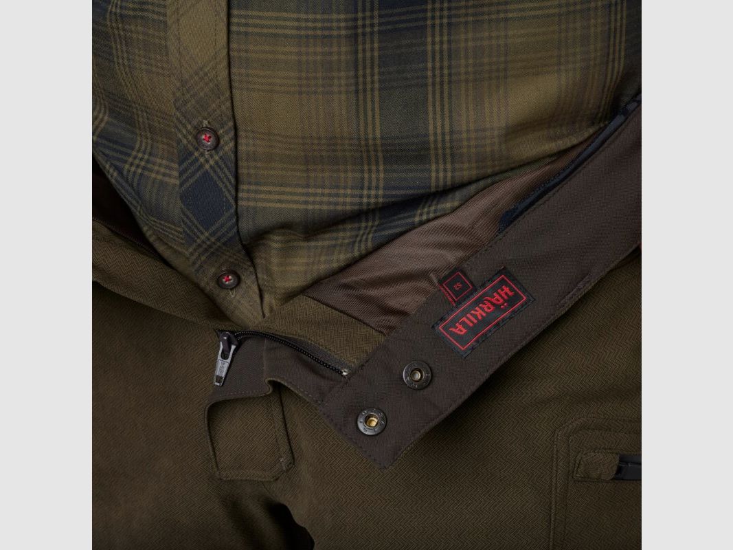 Pantalon en cuir Härkila Driven Hunt HWS vert saule / marron ombre