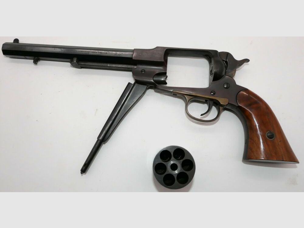 Revólver de percusión Hege Uberti Modelo 1858 Nuevo Ejército, calibre .44, cañón de 8 pulgadas.
