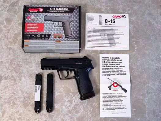 NEU Gamo C-15 Blowback CAL 4,5 schwarz CO2 Pistole