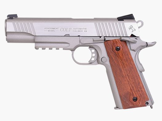 Colt 1911 Railgun Plata 6mm - Airsoft Co2 BlowBack