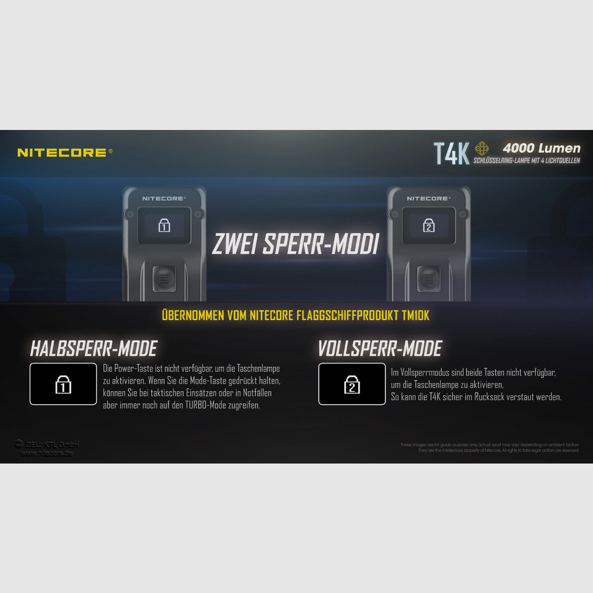 Nitecore T4K LED Taschenlampe 4000 Lumen