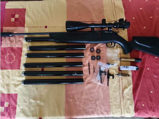 Walther Dominator 1250 calibre 5,5 mm avec beaucoup d'accessoires, calibre rare